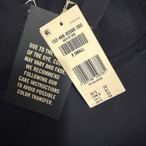 Abercrombie & Fitch Navy Blue Off-the-Shoulder Sweater - Picture 2 of 2